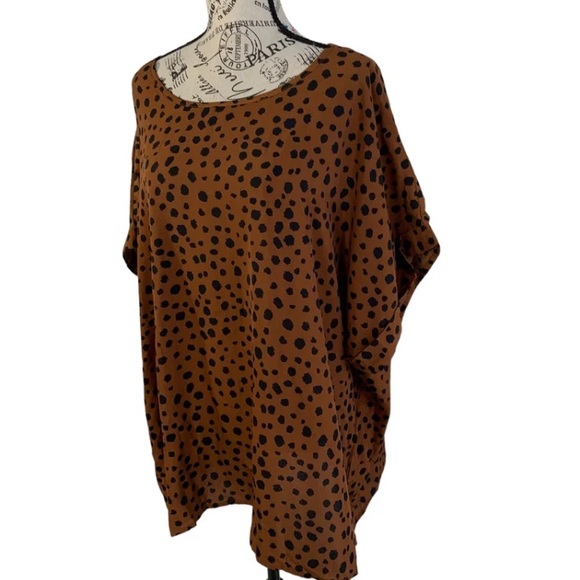 Emery rose leopard Print Blouse and Womens plus size 5X - Picture 4 of 10